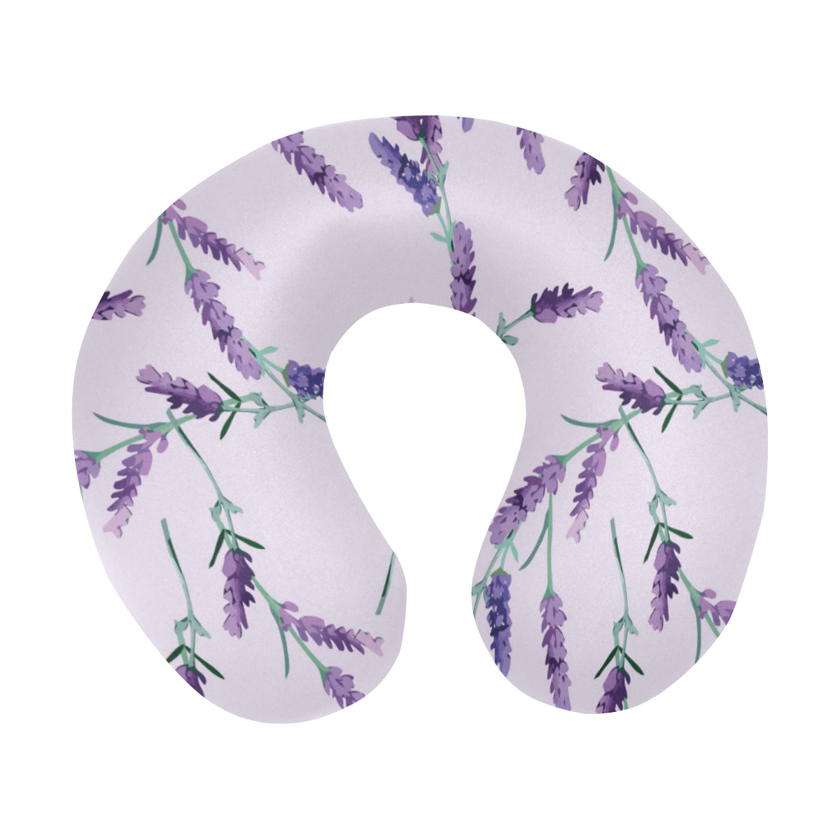 Lavender Pattern Print Design 02 U-Shaped Travel Neck Pillow