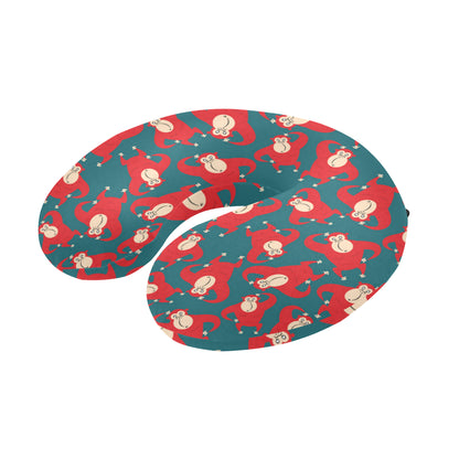 Chimpanzee Pattern Print Design 04 U-Shaped Travel Neck Pillow