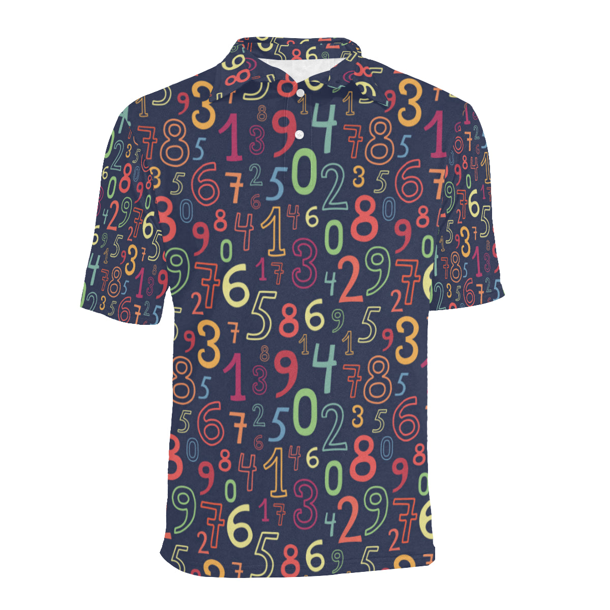 Number Pattern Print Design A01 Men Polo Shirt
