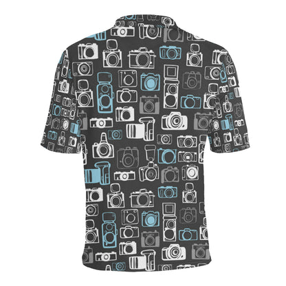 Camera Pattern Print Design 04 Men Polo Shirt