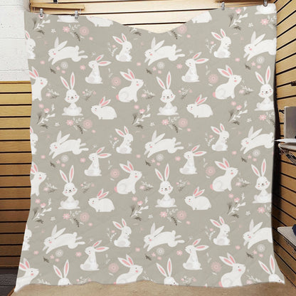 Rabbit Pattern Print Design RB03 Premium Quilt