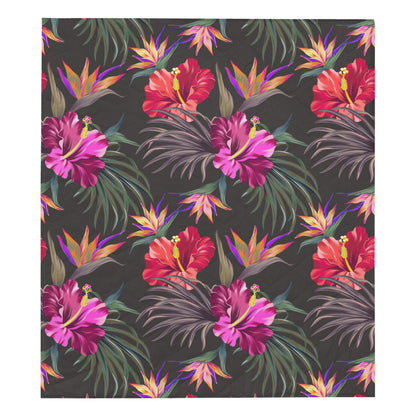 Hibiscus Pattern Print Design HB014 Premium Quilt
