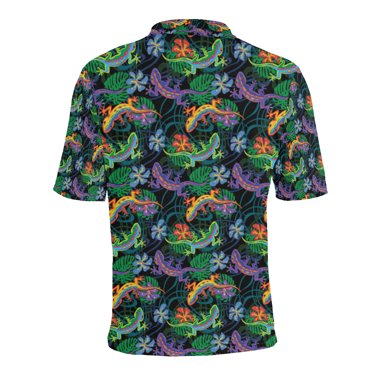 Gecko Colorful Pattern Print Design 01 Men Polo Shirt