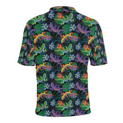 Gecko Colorful Pattern Print Design 01 Men Polo Shirt