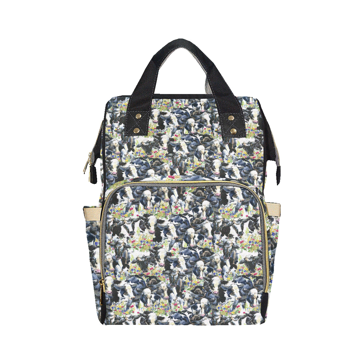 Cow Watercolor Print Pattern Diaper Bag Backpack