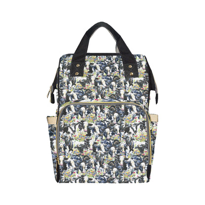 Cow Watercolor Print Pattern Diaper Bag Backpack
