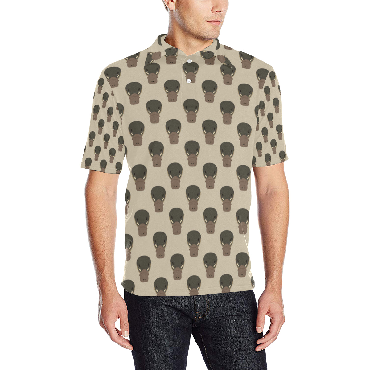Platypus Pattern Print Design A03 Men Polo Shirt