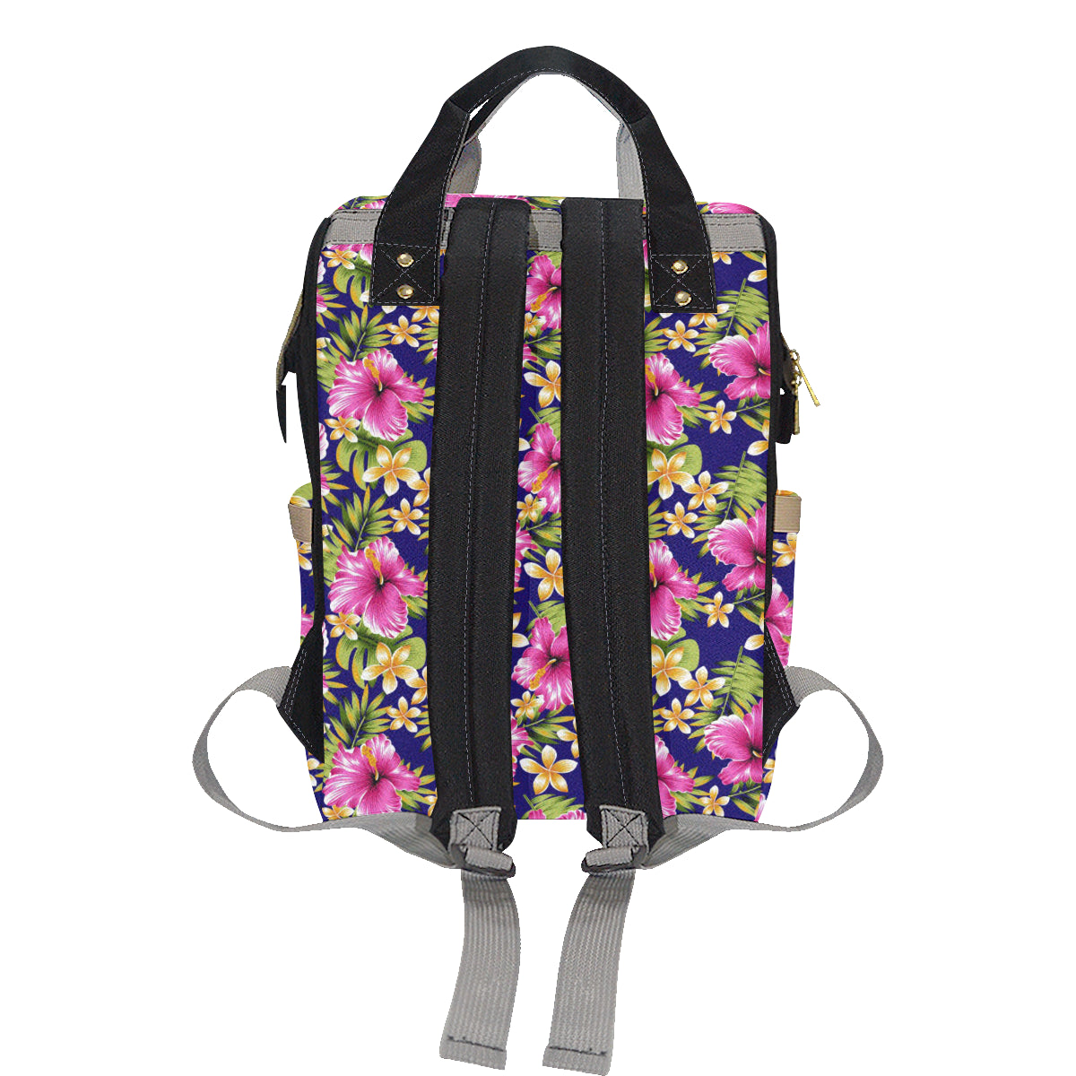 Pink Hibiscus Pattern Print Design HB027 Diaper Bag Backpack