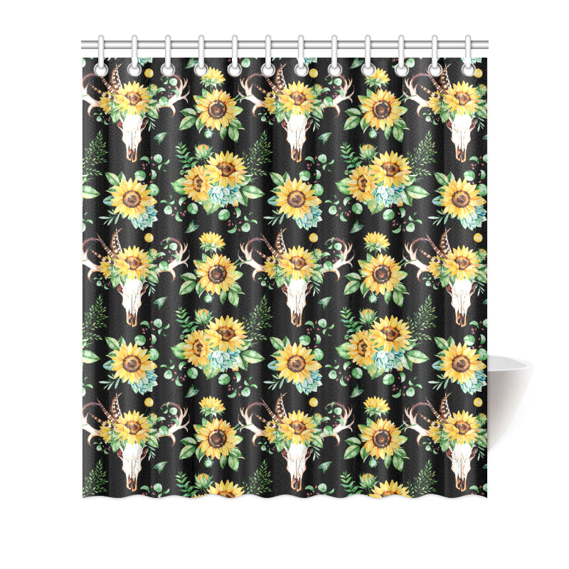 Sunflower Pattern Print Design SF08 Shower Curtain