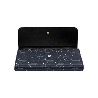 Capricorn Zodiac Pattern Print Design 01 Women's Trifold Wallet