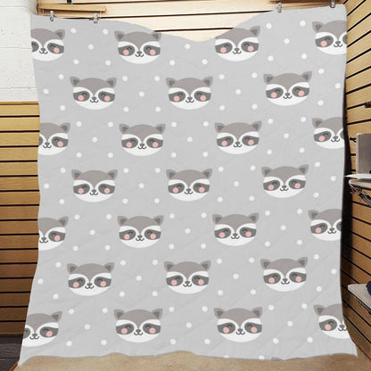 Raccoon Pattern Print Design A04 Premium Quilt