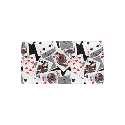 Poker Cards Pattern Print Design A04 Women's Trifold Wallet