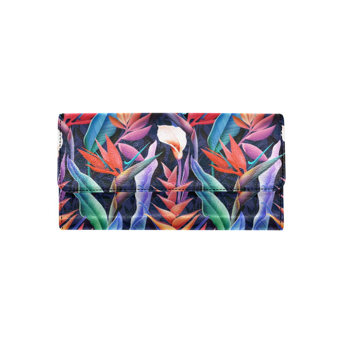 Tropical Flower Pattern Print Design TF023 Women's Trifold Wallet