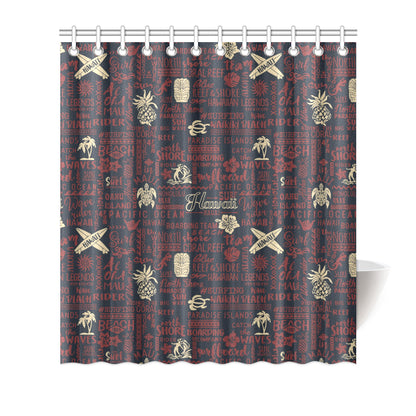 Hawaiian Themed Pattern Print Design H017 Shower Curtain