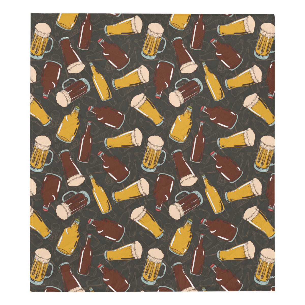 Beer Pattern Print Design 03 Premium Quilt
