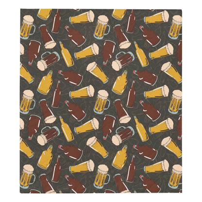 Beer Pattern Print Design 03 Premium Quilt