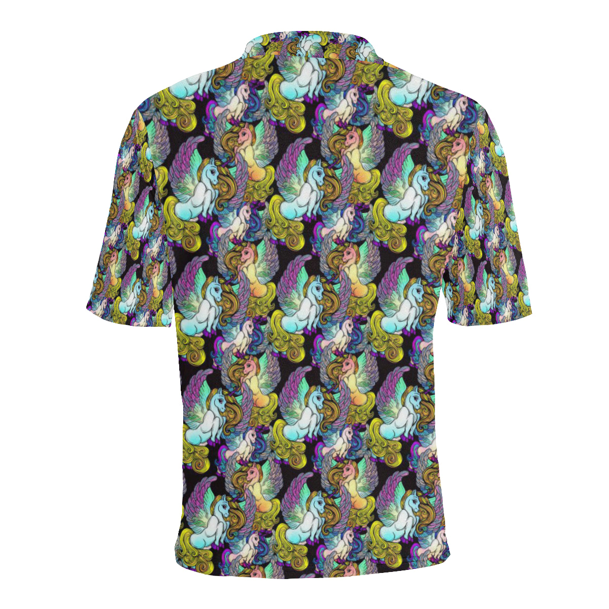 Unicorn With Wings Print Pattern Men Polo Shirt