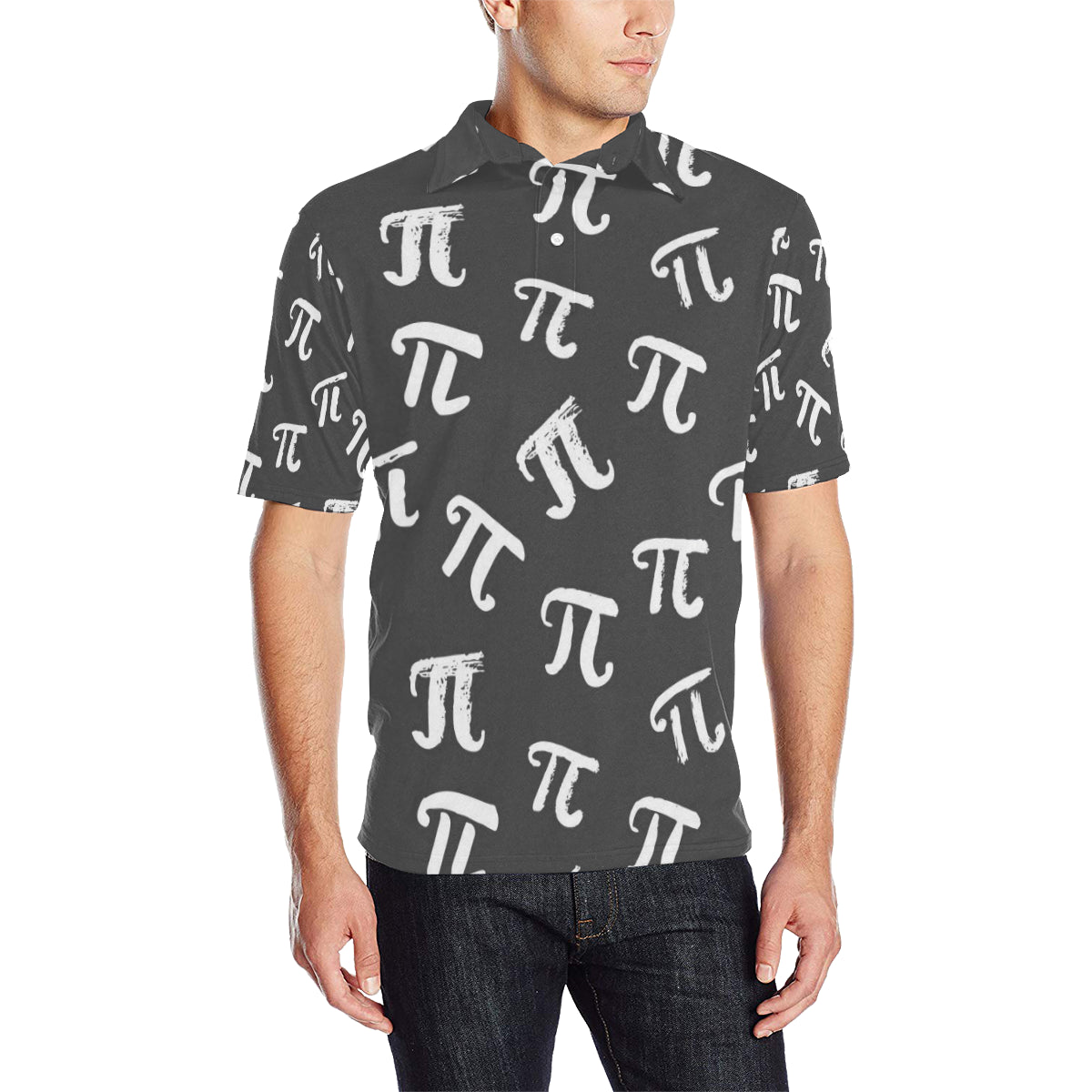 Pi Day Pattern Print Design A02 Men Polo Shirt