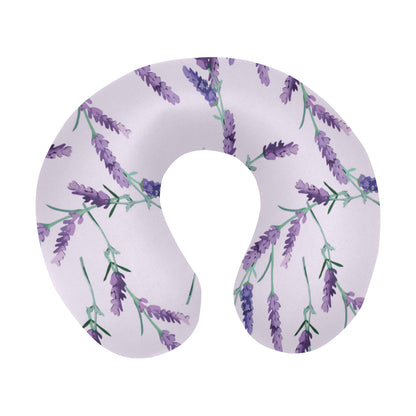 Lavender Pattern Print Design 02 U-Shaped Travel Neck Pillow