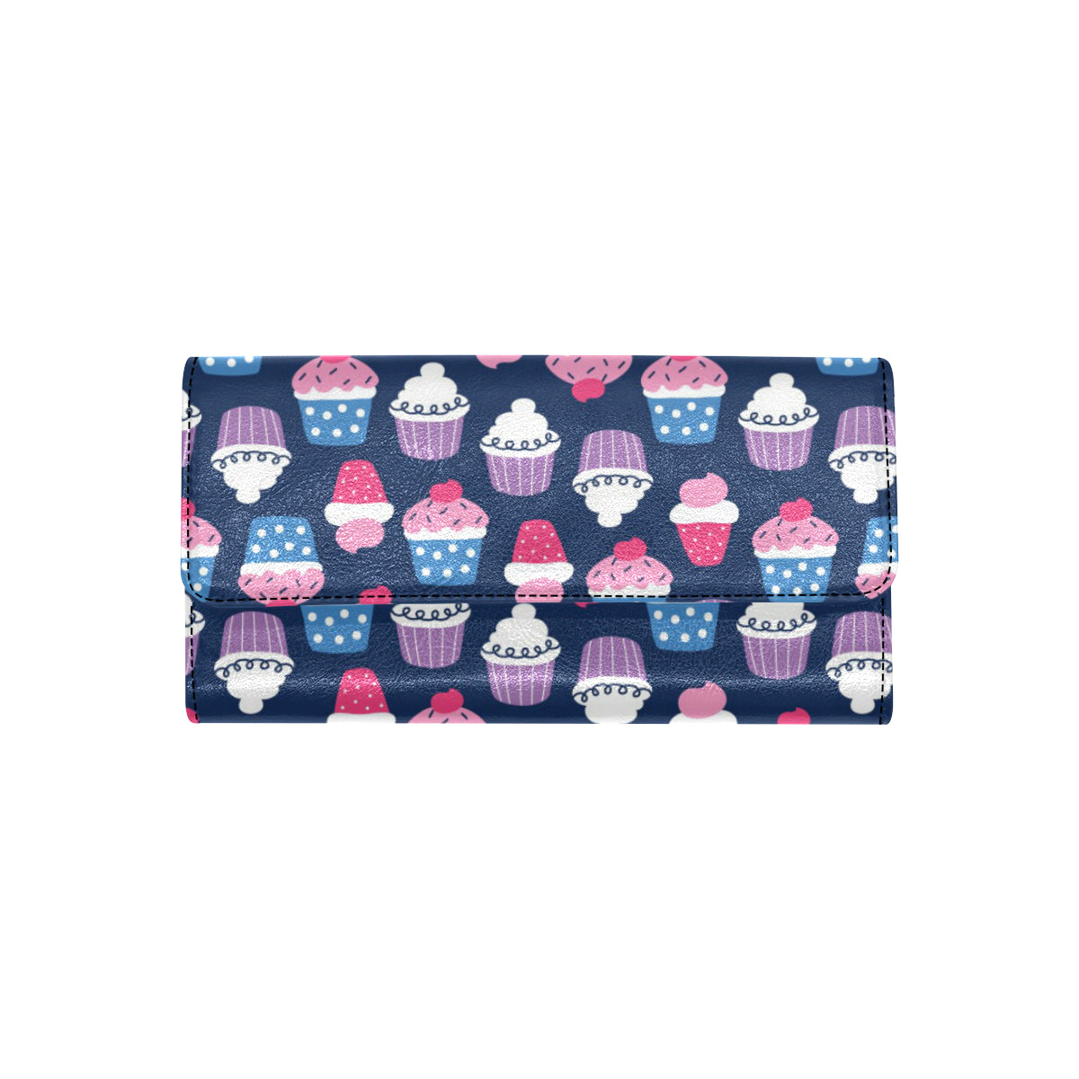 Cupcake Pattern Print Design CP04 Women's Trifold Wallet