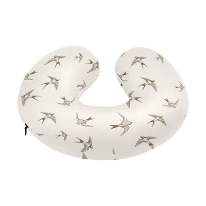 Swallow Bird Pattern Print Design 01 U-Shaped Travel Neck Pillow