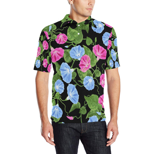 Morning Glory Pattern Print Design MG04 Men Polo Shirt