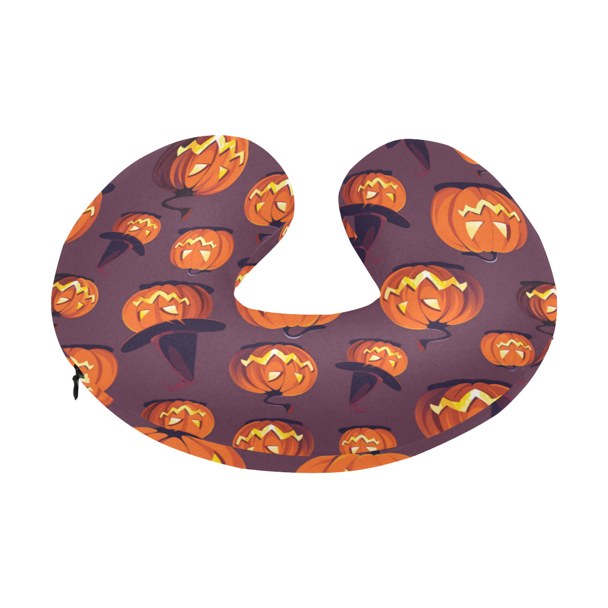 Halloween Pumpkin Pattern Print Design 03 U-Shaped Travel Neck Pillow