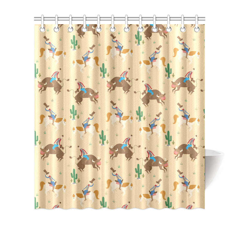 Rodeo Pattern Print Design A02 Shower Curtain
