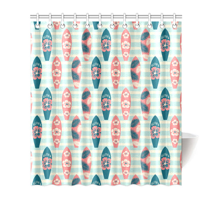 Aloha Hawaii Surfboard Pattern Print Design 02 Shower Curtain