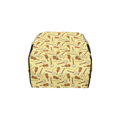 Banjo Violin Pattern Print Design 01 Diaper Bag Backpack
