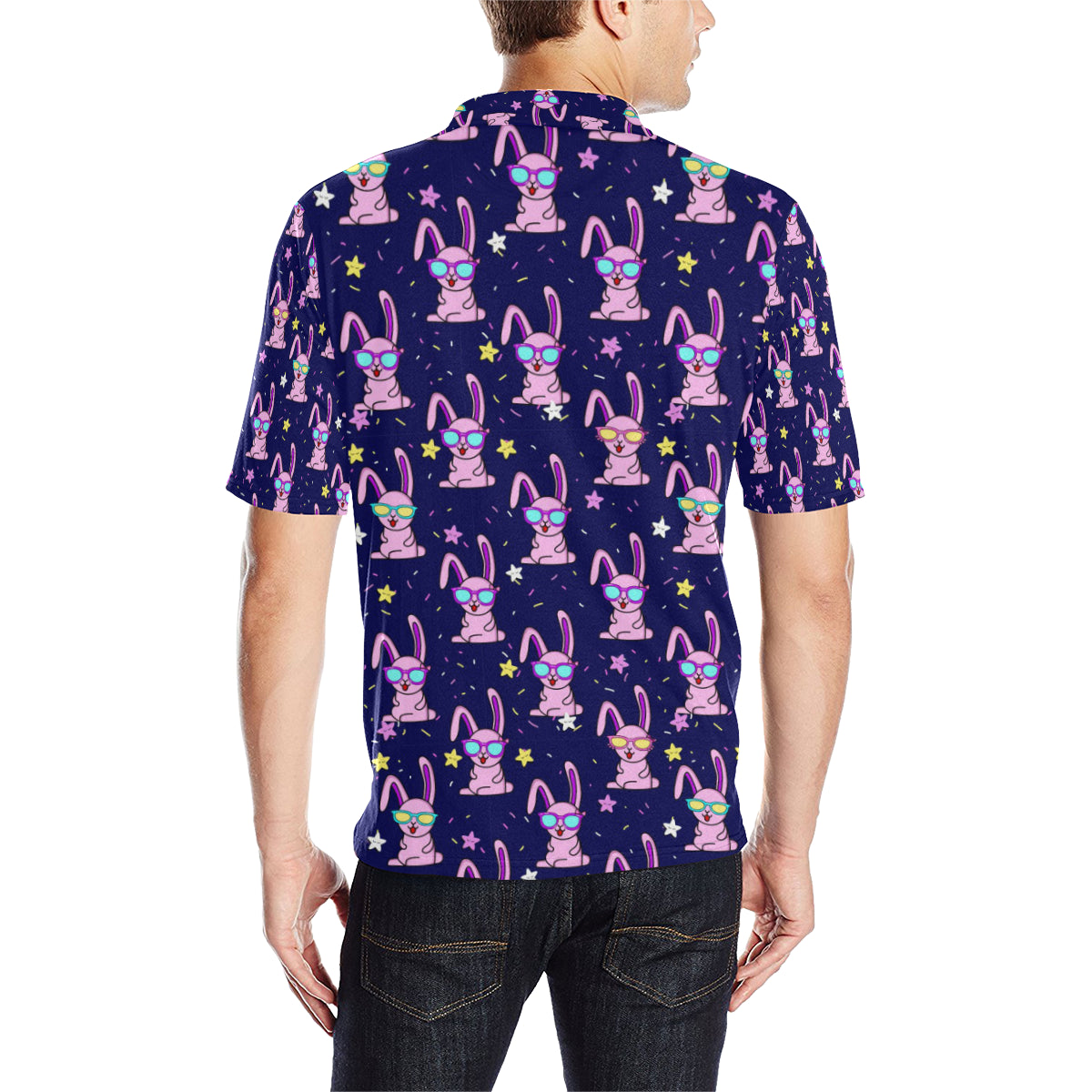 Rabbit Baby Pattern Print Design RB015 Men Polo Shirt