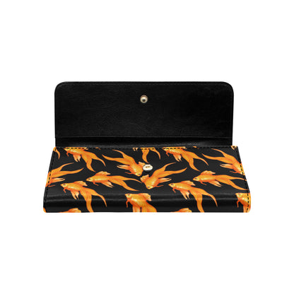 Goldfish Pattern Print Design 03 Women's Trifold Wallet