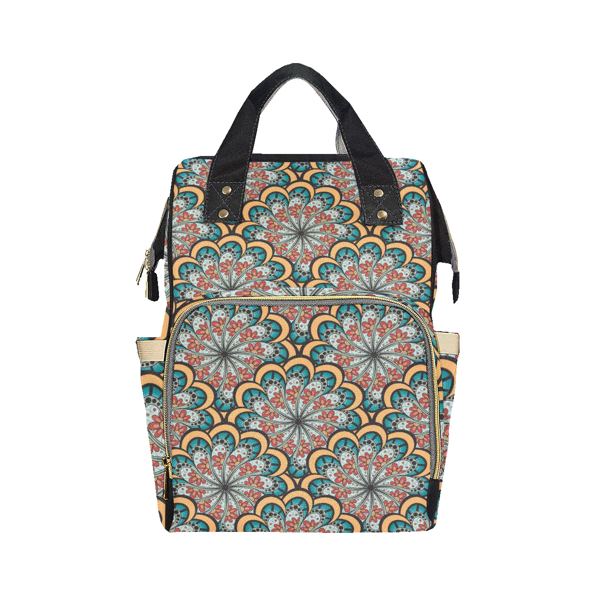 Mandala Pattern Print Design 01 Diaper Bag Backpack