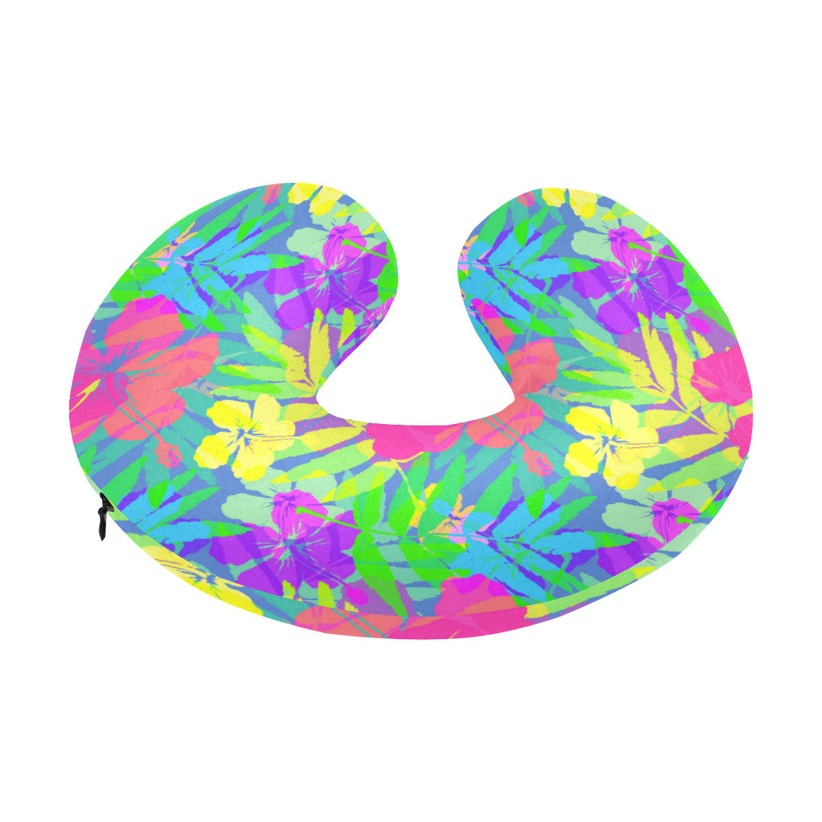 Neon Tropical Pattern Print Design A03 U-Shaped Travel Neck Pillow