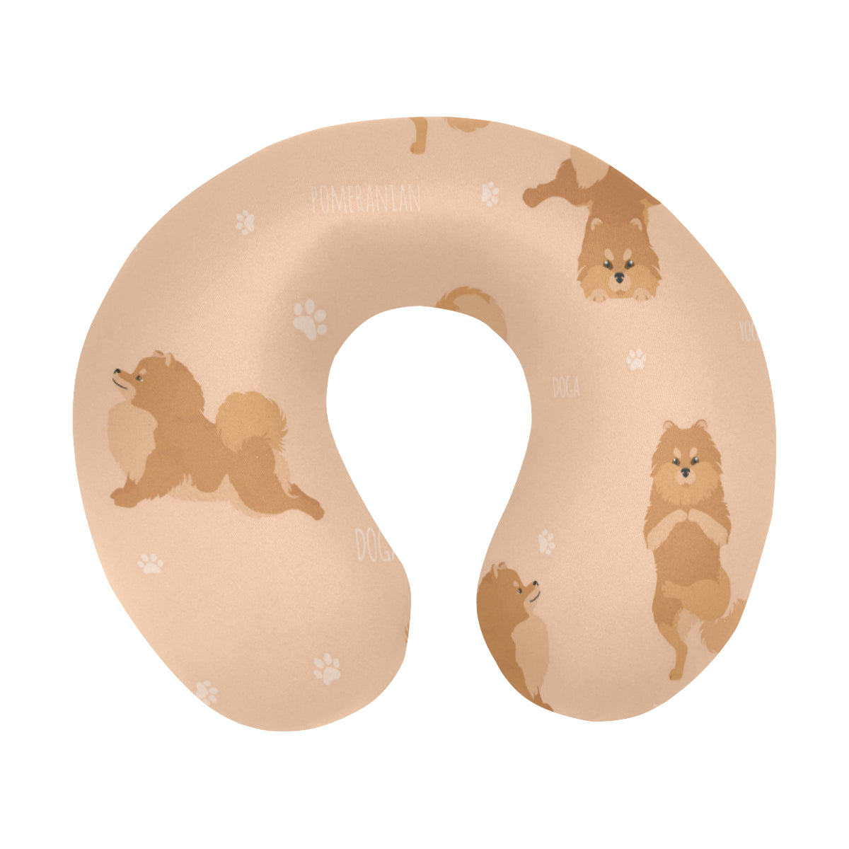 Pomeranians Pattern Print Design A06 U-Shaped Travel Neck Pillow