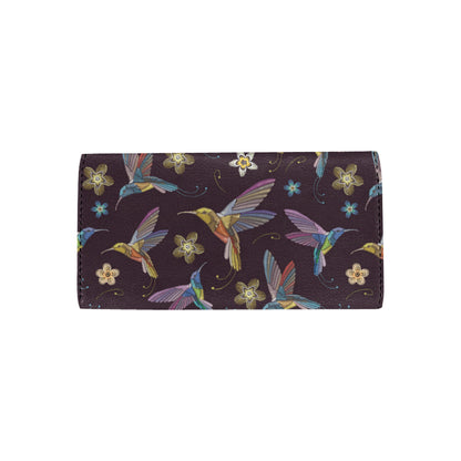 Hummingbird Pattern Print Design 04 Women's Trifold Wallet