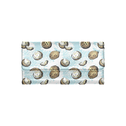 Coconut Pattern Print Design CN01 Women's Trifold Wallet