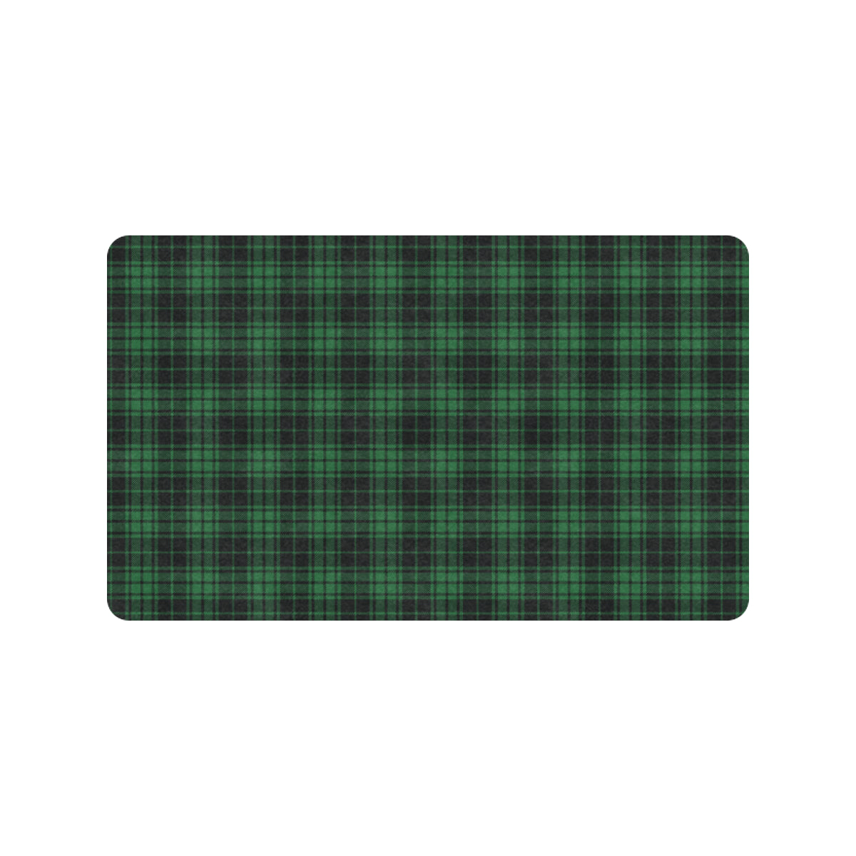Green Tartan Plaid Pattern Rubber Doormat