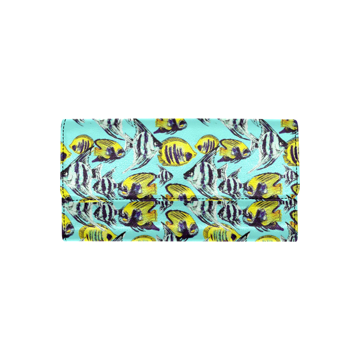 Angelfish Pattern Print Design 02 Women's Trifold Wallet
