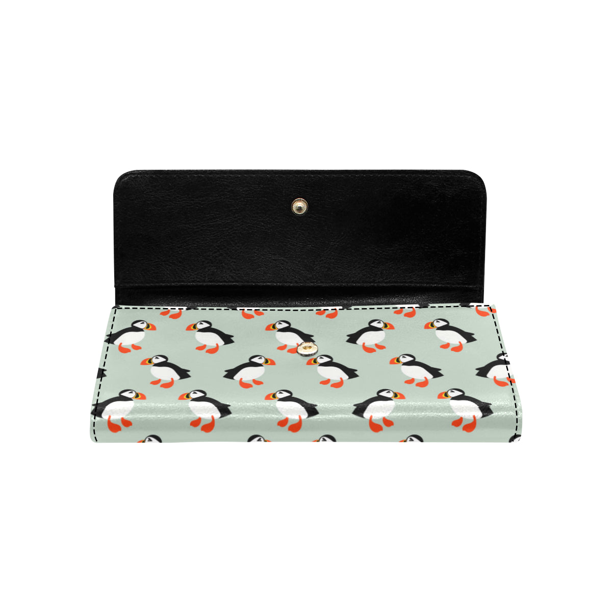 Puffin Pattern Print Design A03 Women's Trifold Wallet