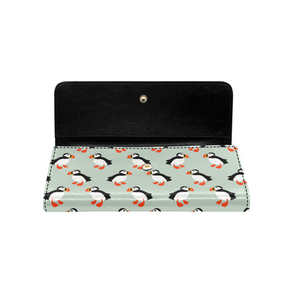 Puffin Pattern Print Design A03 Women's Trifold Wallet