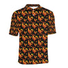 Rooster Print Themed Men Polo Shirt