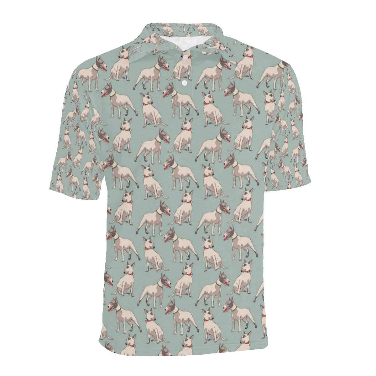 Bull Terrier Cute Print Pattern Men Polo Shirt