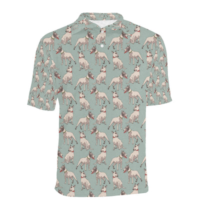 Bull Terrier Cute Print Pattern Men Polo Shirt
