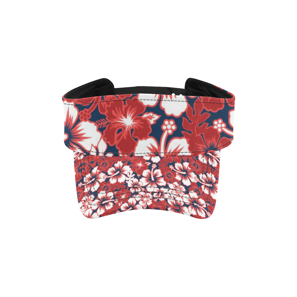 Red Hibiscus Pattern Print Design HB01 Unisex Sun Visor