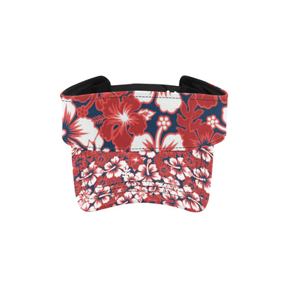 Red Hibiscus Pattern Print Design HB01 Unisex Sun Visor