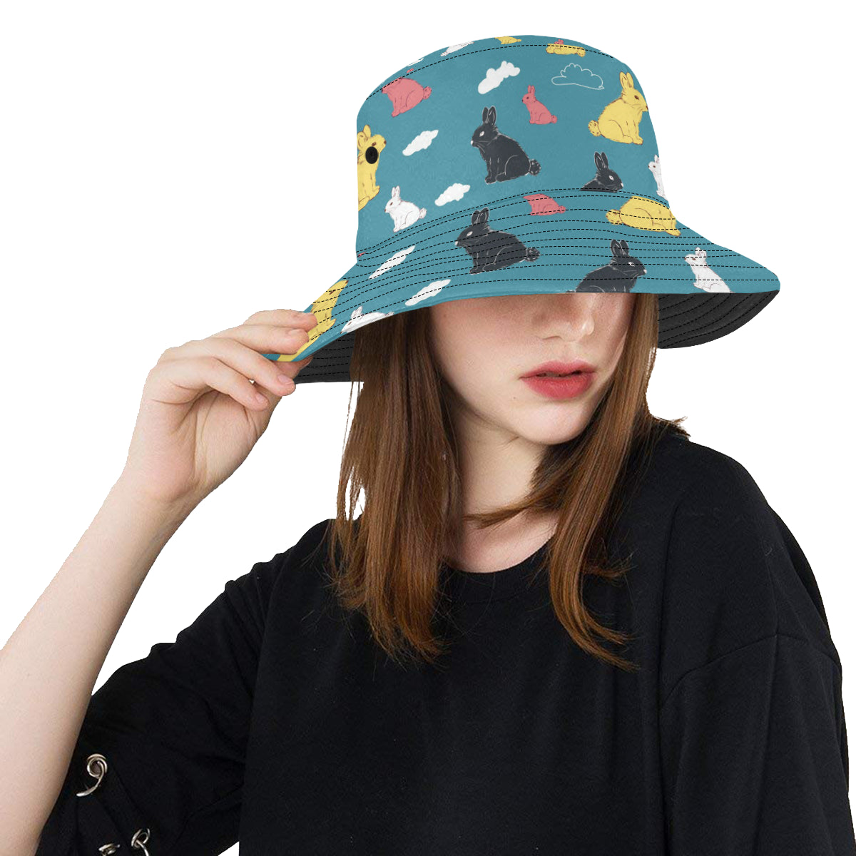 Rabbit Pattern Print Design RB014 Unisex Bucket Hat