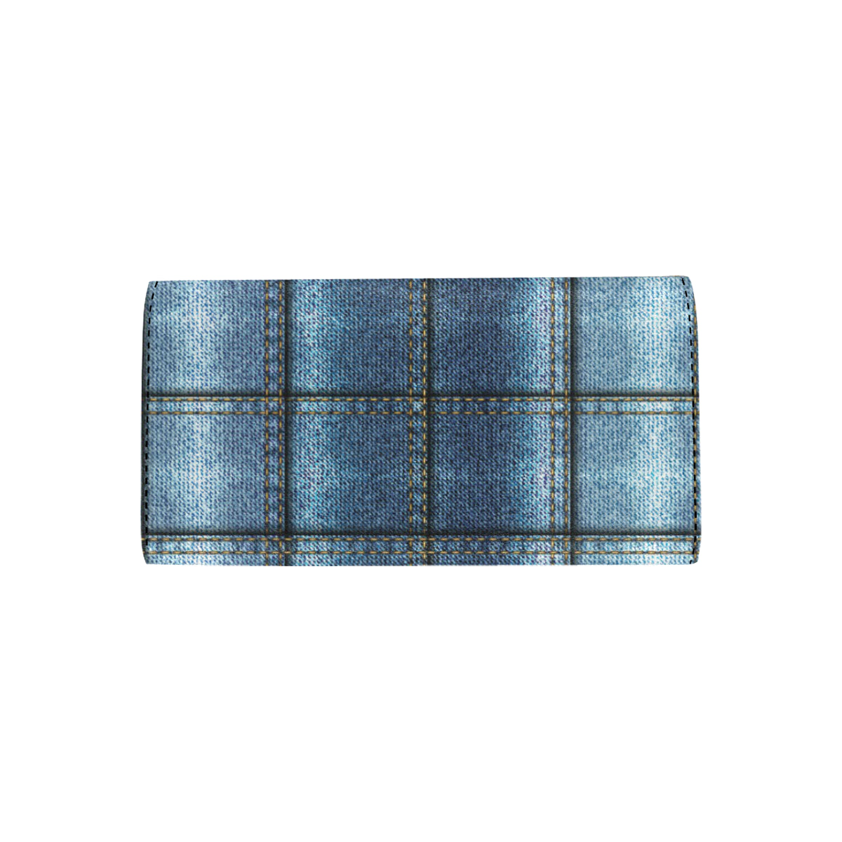Jean Patchwork Pattern Print Design 02 Women's Trifold Wallet