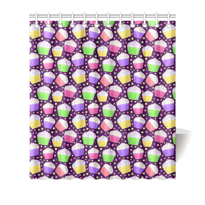 Cupcake Pattern Print Design CP07 Shower Curtain
