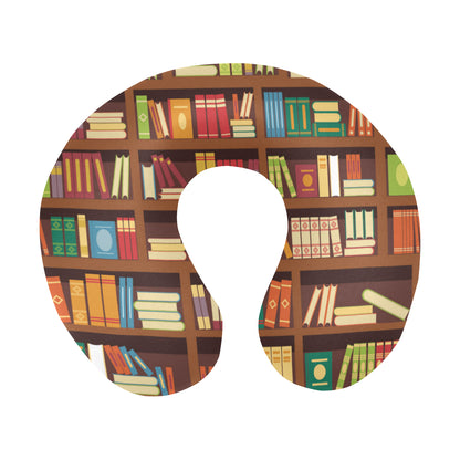 Book Pattern Print Design 06 U-Shaped Travel Neck Pillow